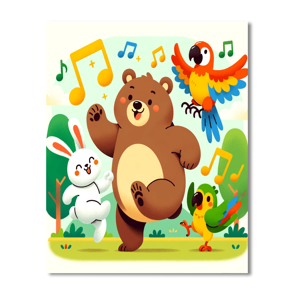 Dancing Animal Friends Painting By Numbers Kit