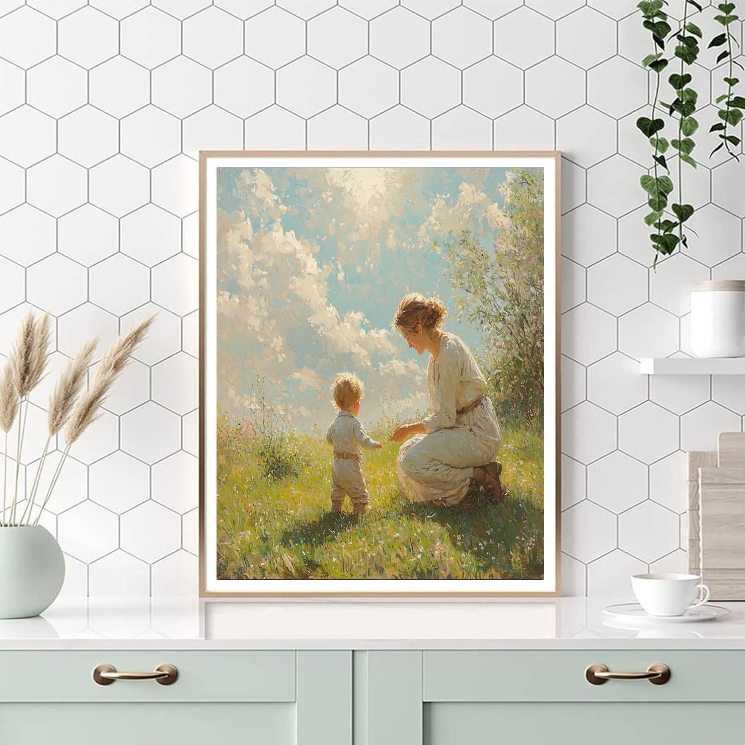 Guiding The Little Steps Number Painting