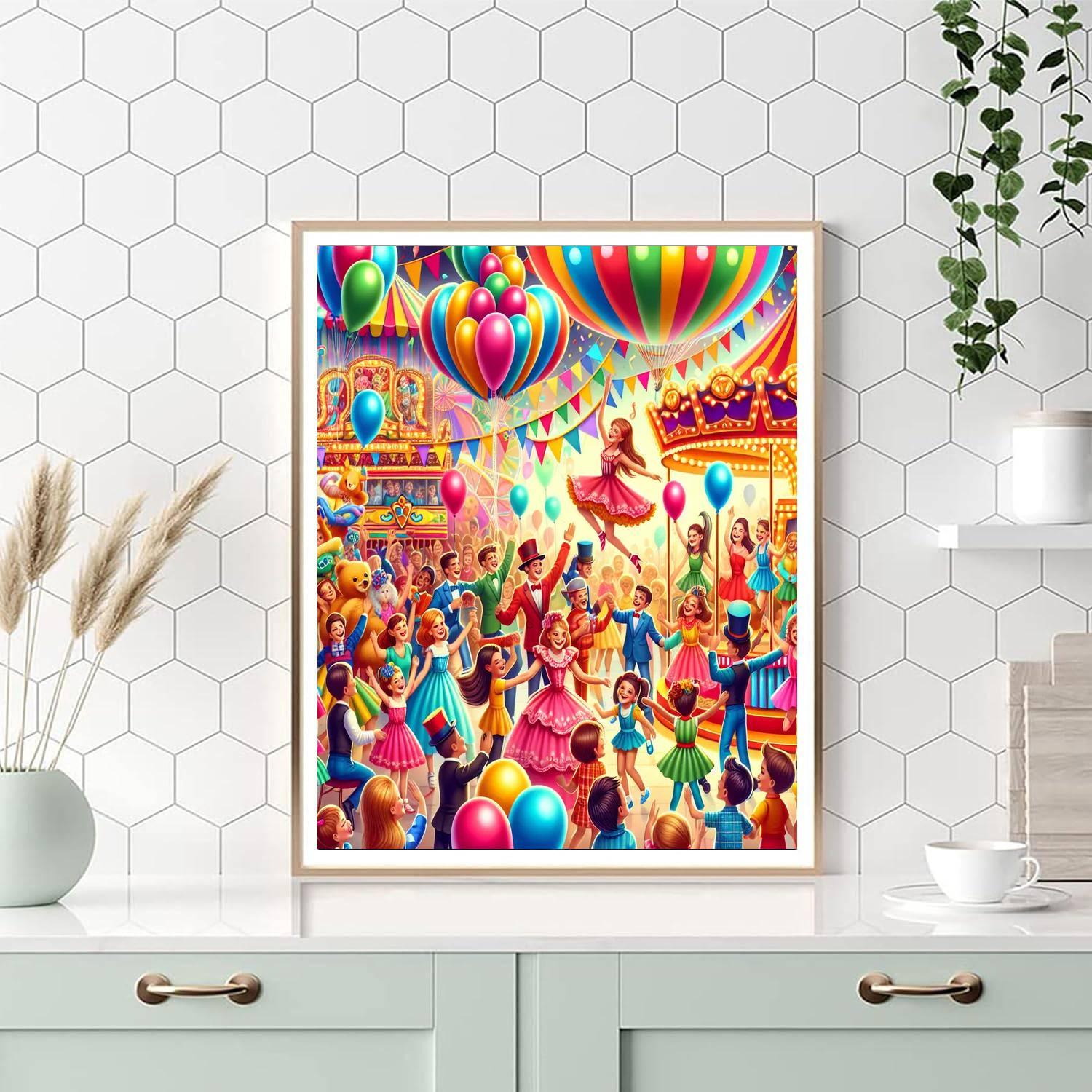 Charming Carnival Festival Number Painting
