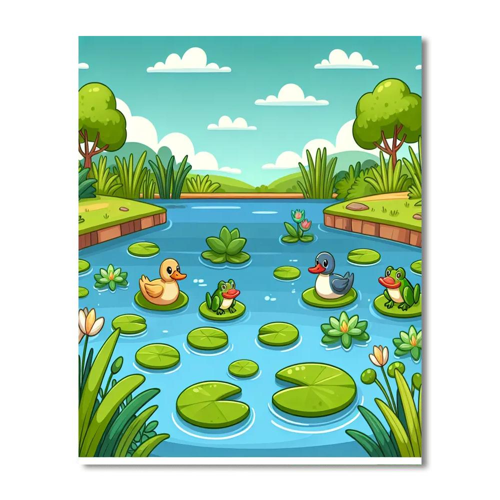 Peaceful Pond Life Painting By Numbers Kit