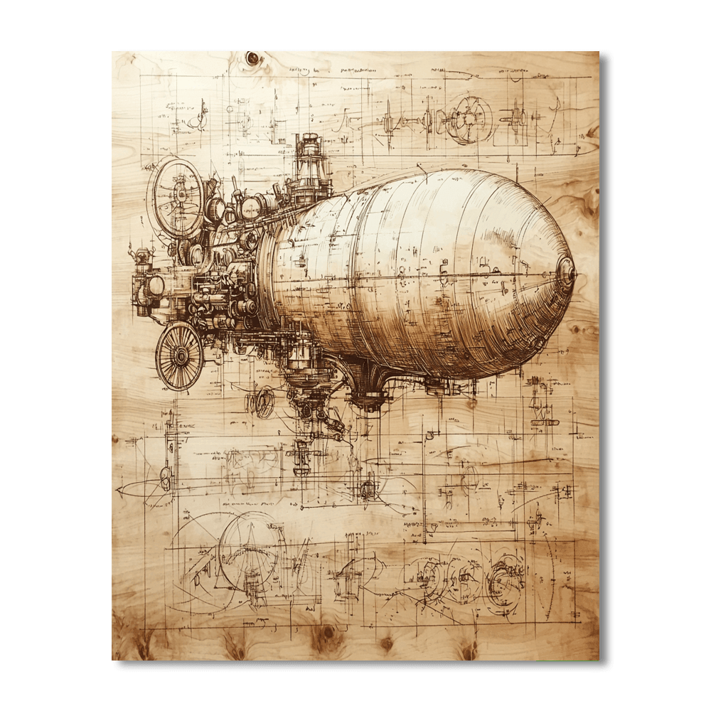 Leonardo Da Vinci Inspired Da Vinci's Inventive Mechanisms  Paint By Numbers Art