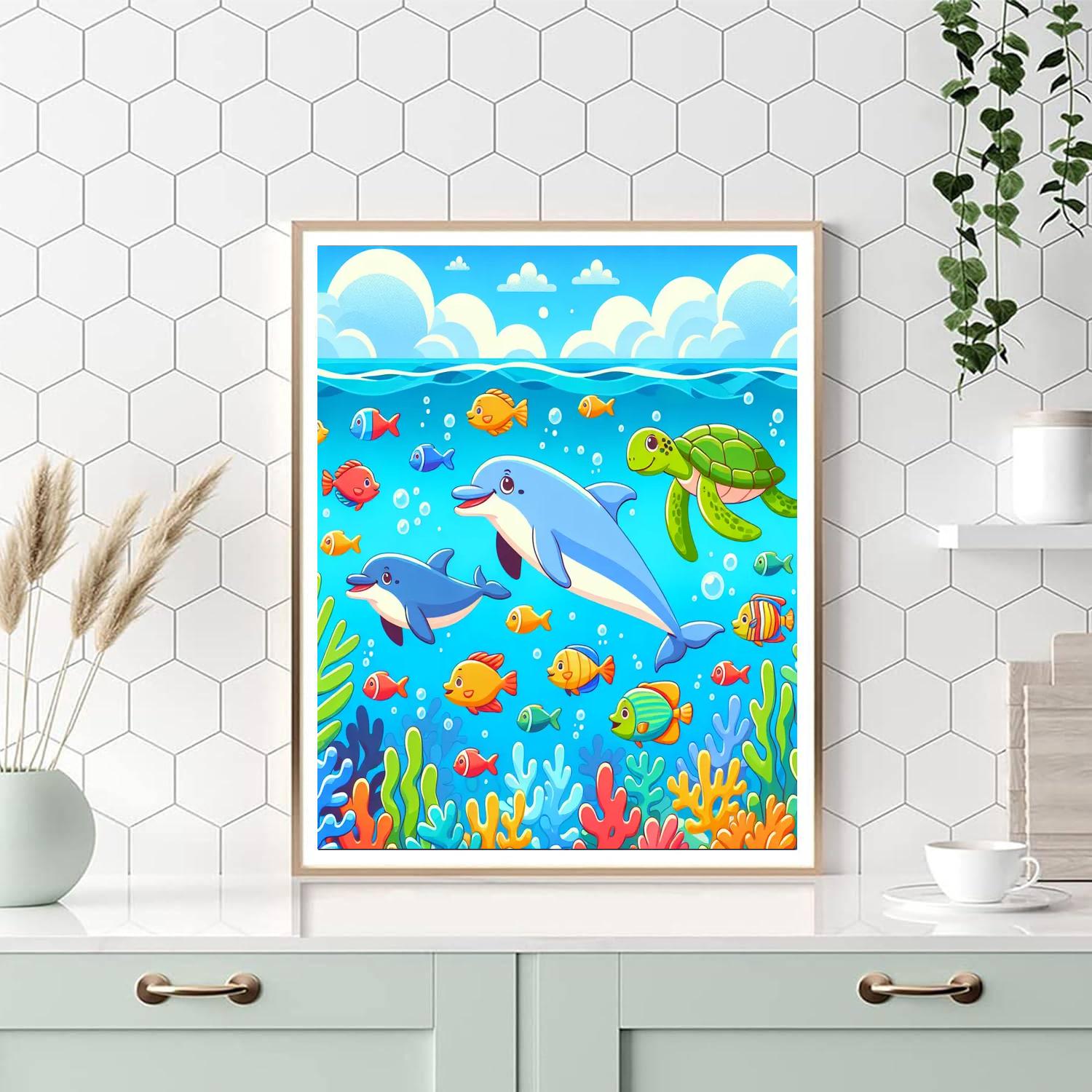 Happy Ocean Creatures Paint By Numbers Kits