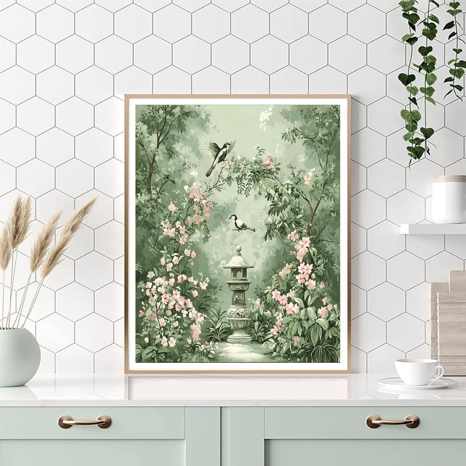 Jean-Baptiste Pillement Inspired Elegant Chinoiserie Garden  Paint By Numbers