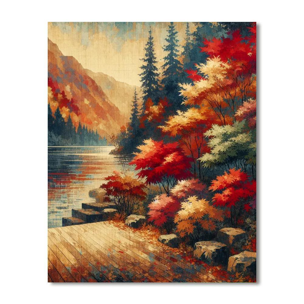 Autumn Glow Botanical Panel Paint By Numbers Kits
