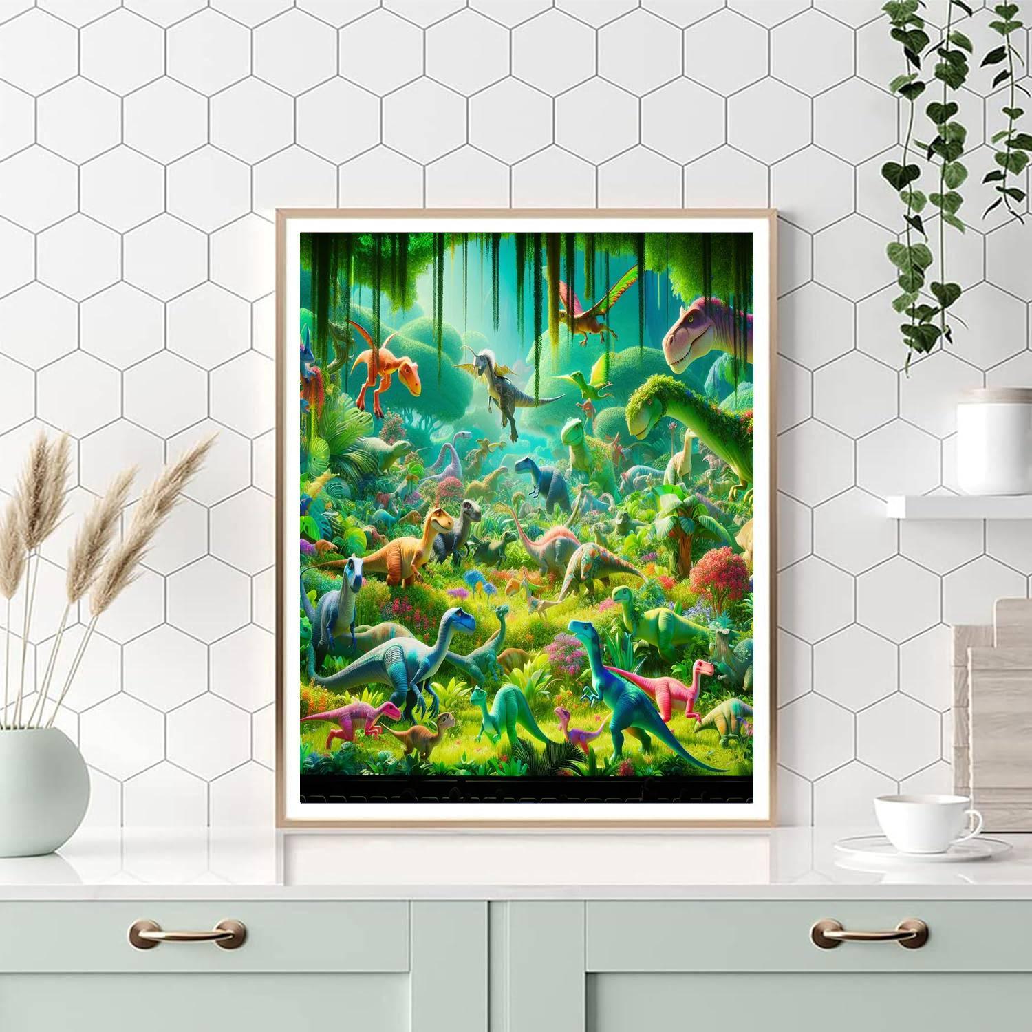 Joyful Dino Exploration Painting By Numbers Kit