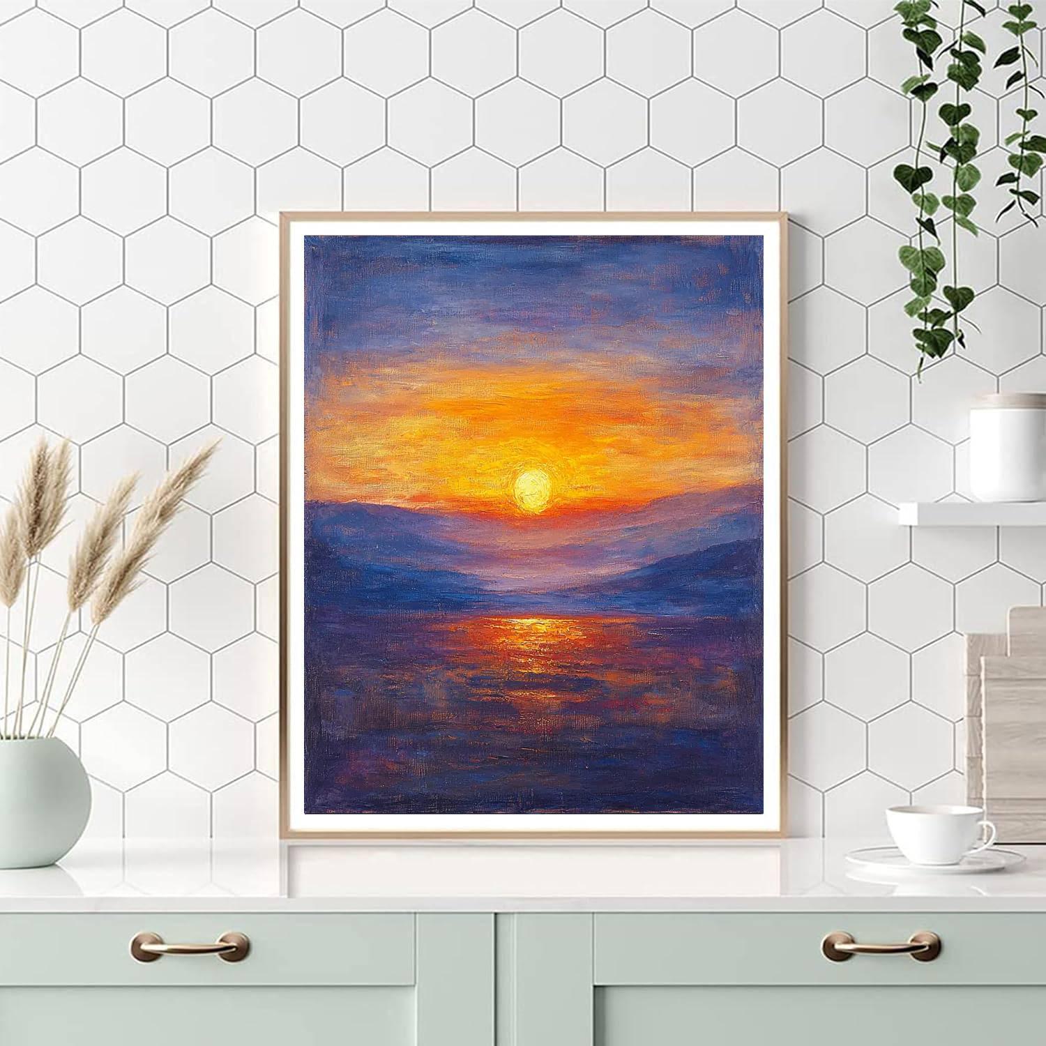 J.M.W. Turner Inspired Sunset Horizon  Paint By Numbers Kits