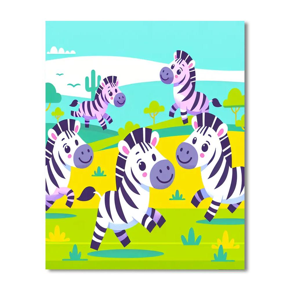 Zebra's Zany Zigzag Paint By Numbers