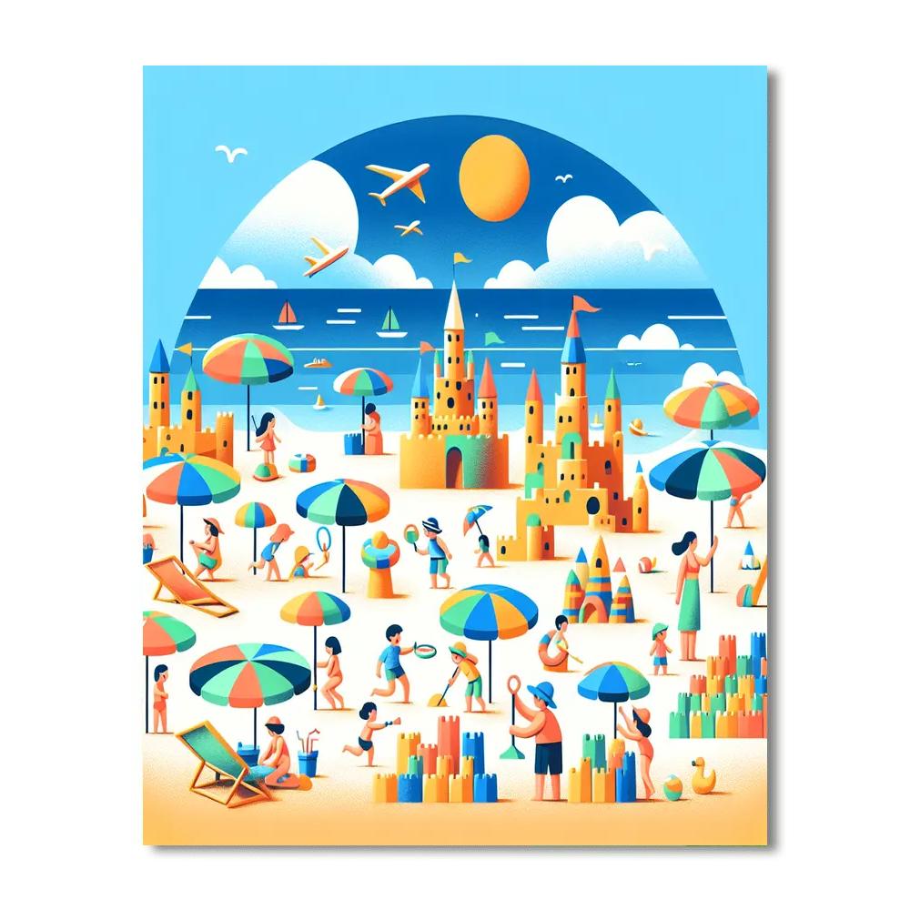 Fun Summer Beach Number Painting