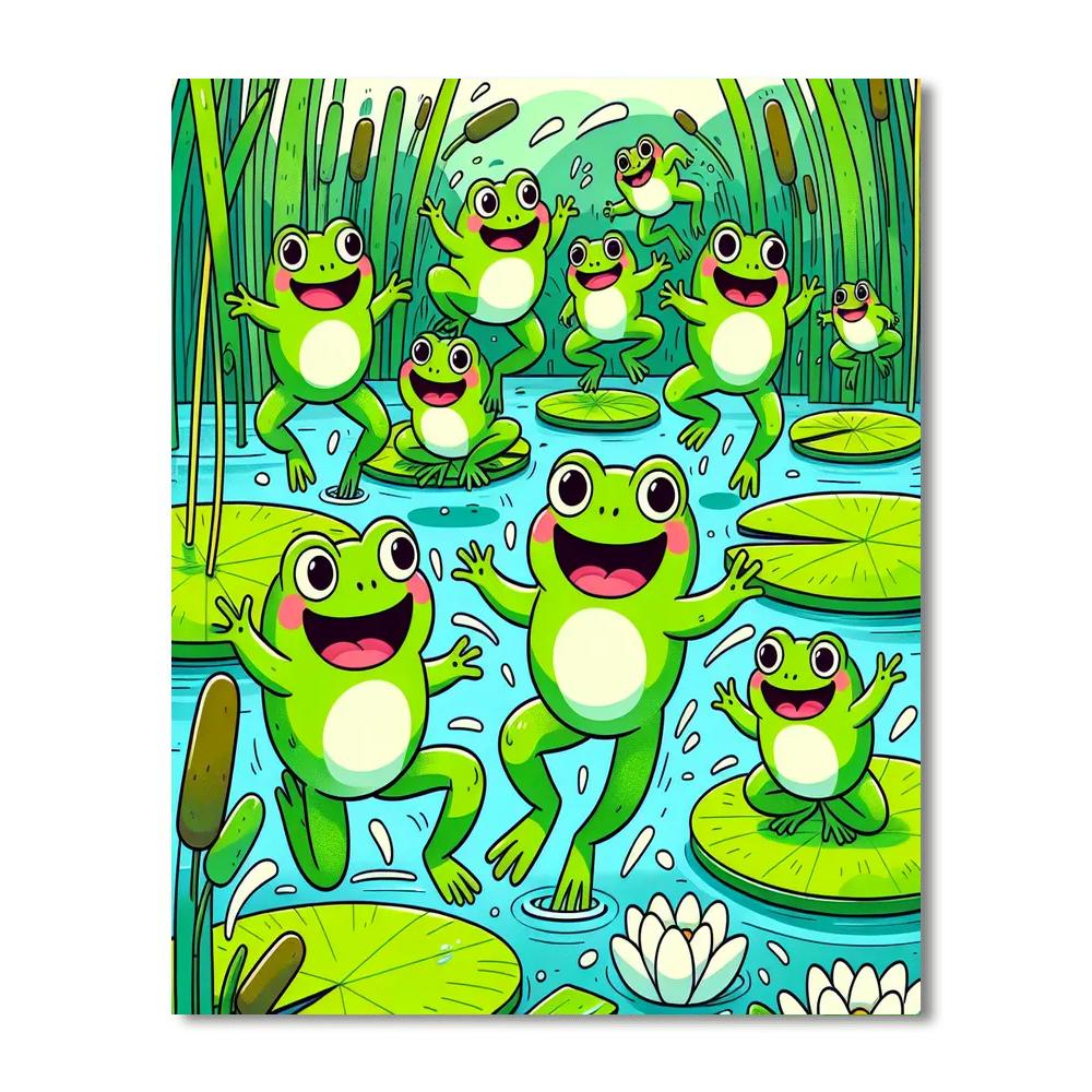 Bouncing Frog Friends Painting By Numbers Kit