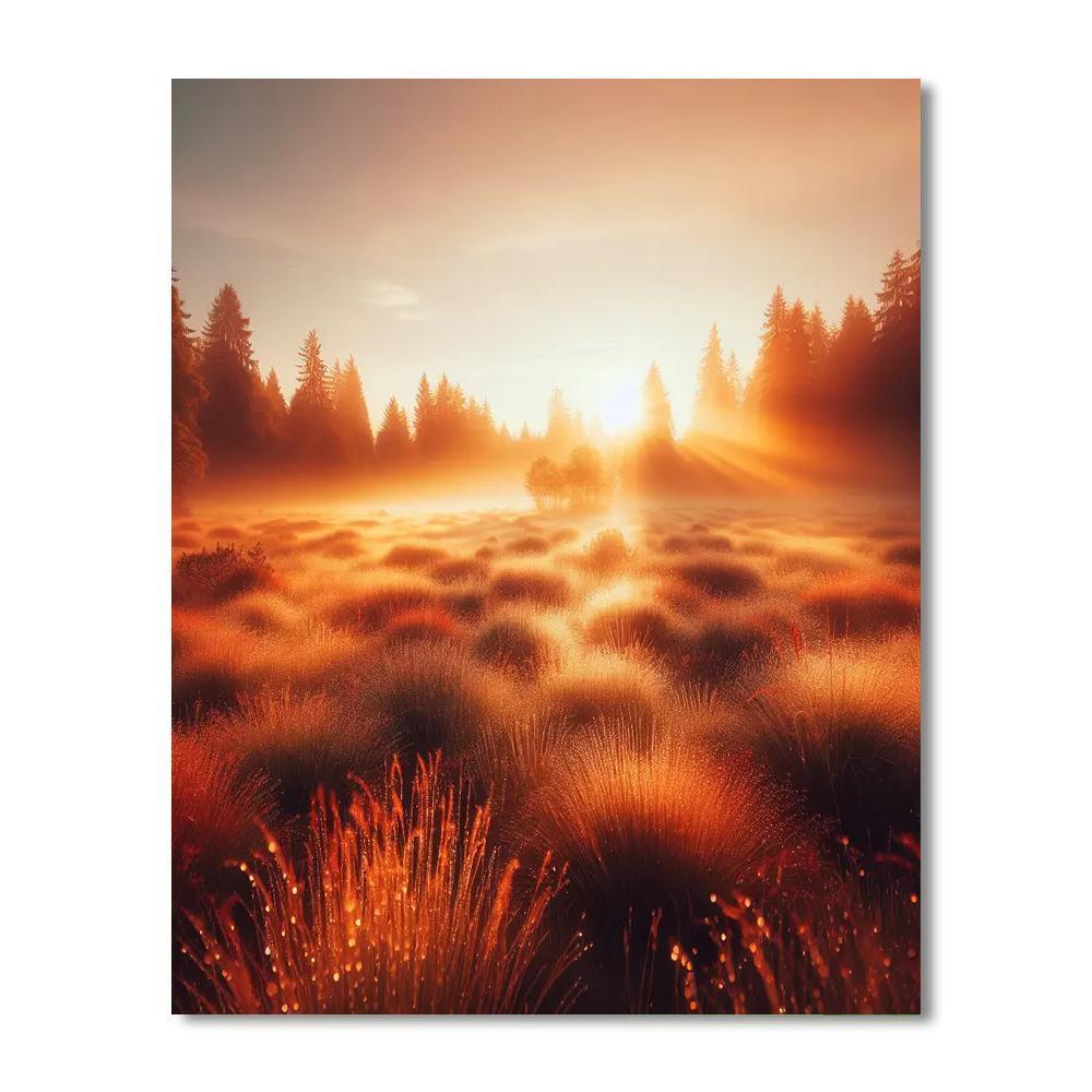 Glistening Meadow Sunrise Paint By Number