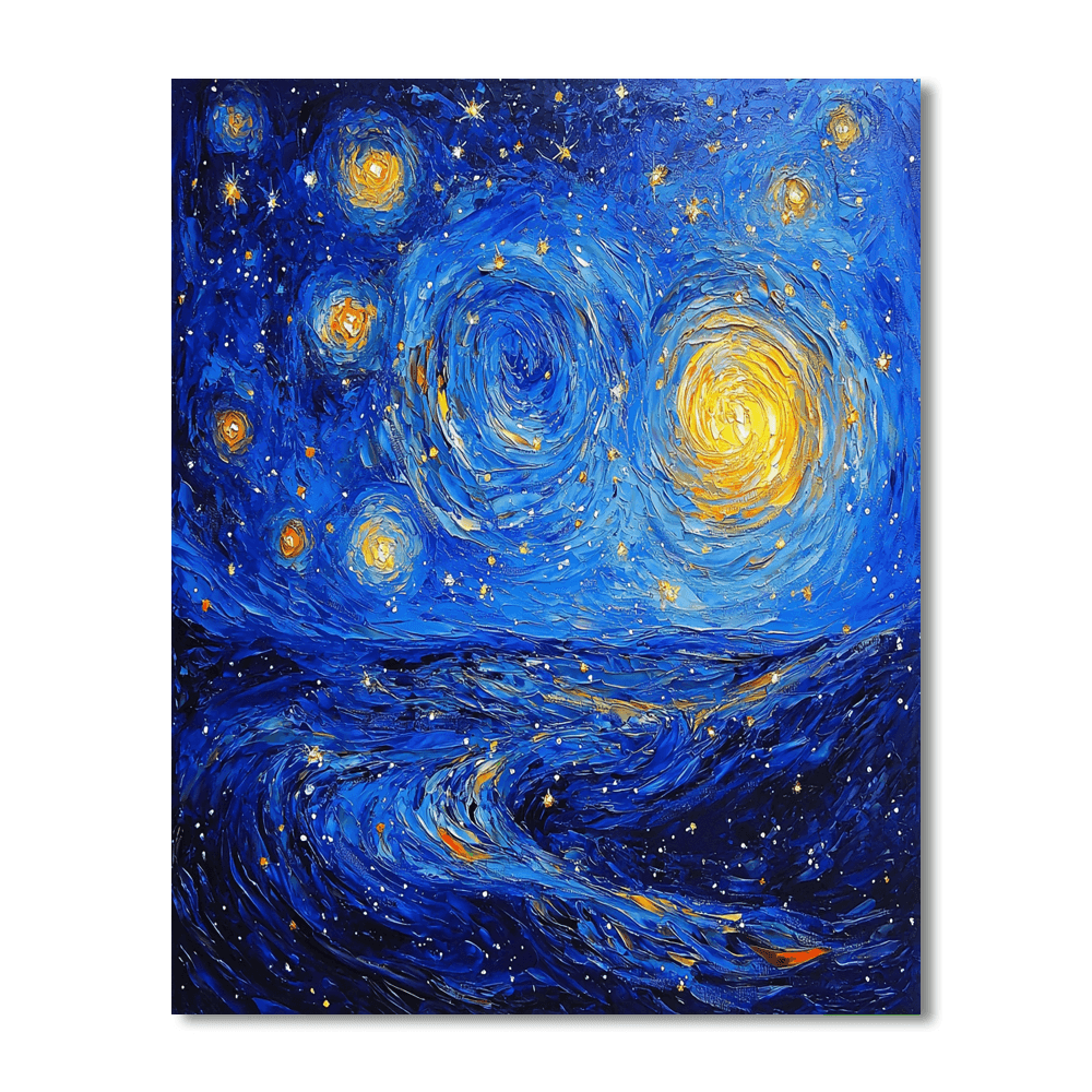 Vincent Van Gogh Inspired Celestial Landscapes  Painting By Numbers Kit
