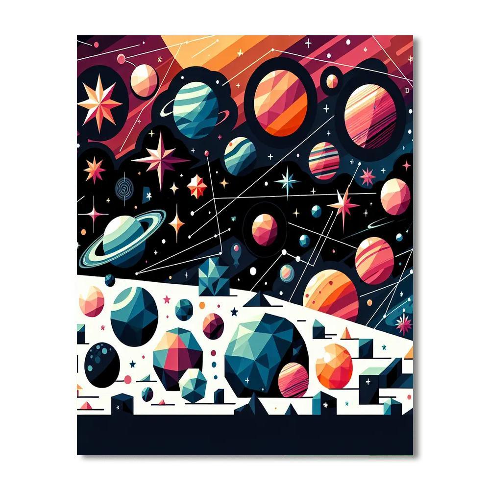 Geometric Galaxies Paint By Numbers Art
