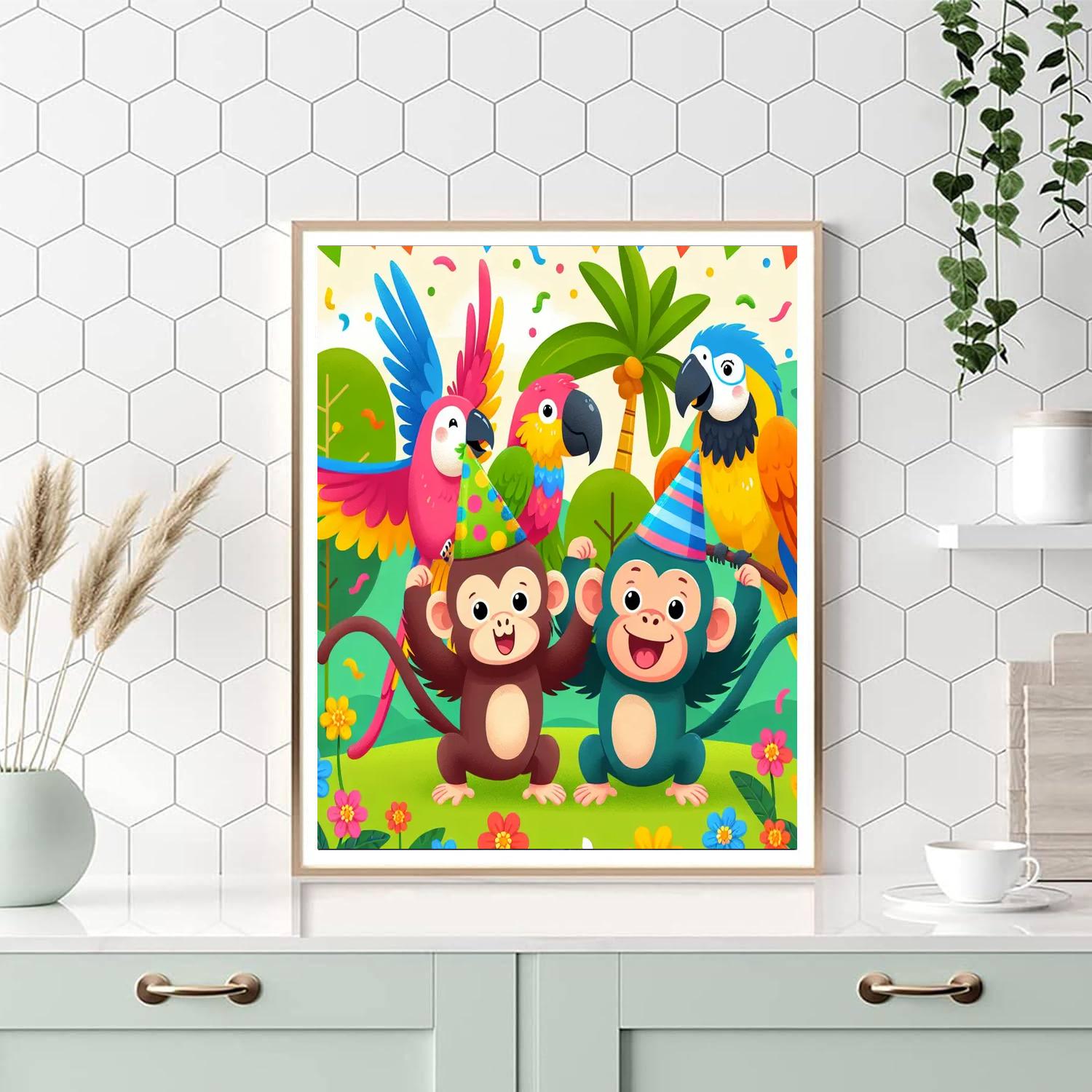 Jungle Party Extravaganza Paint By Numbers