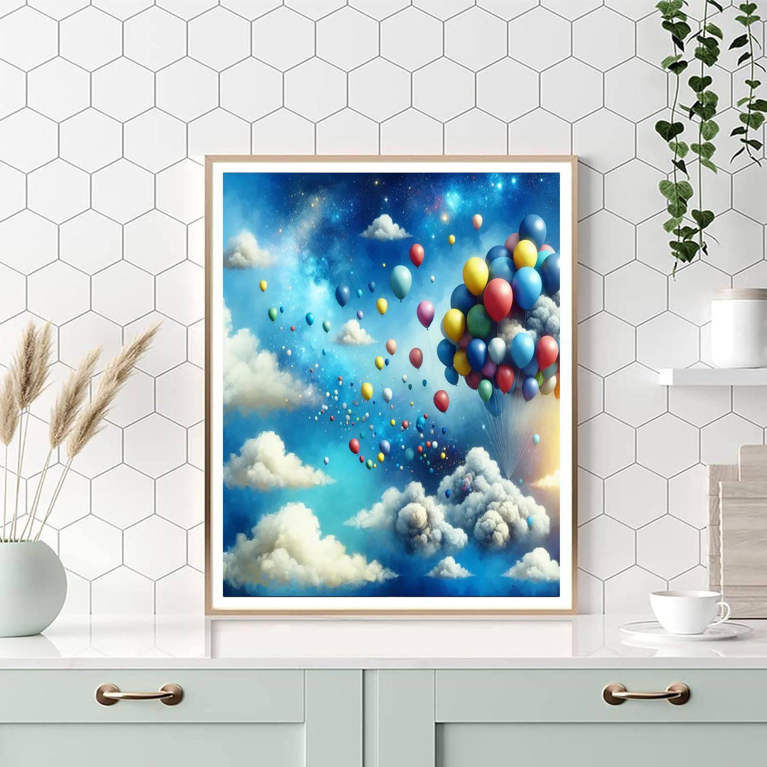 Dreamy Clouds And Balloons Paint By Numbers