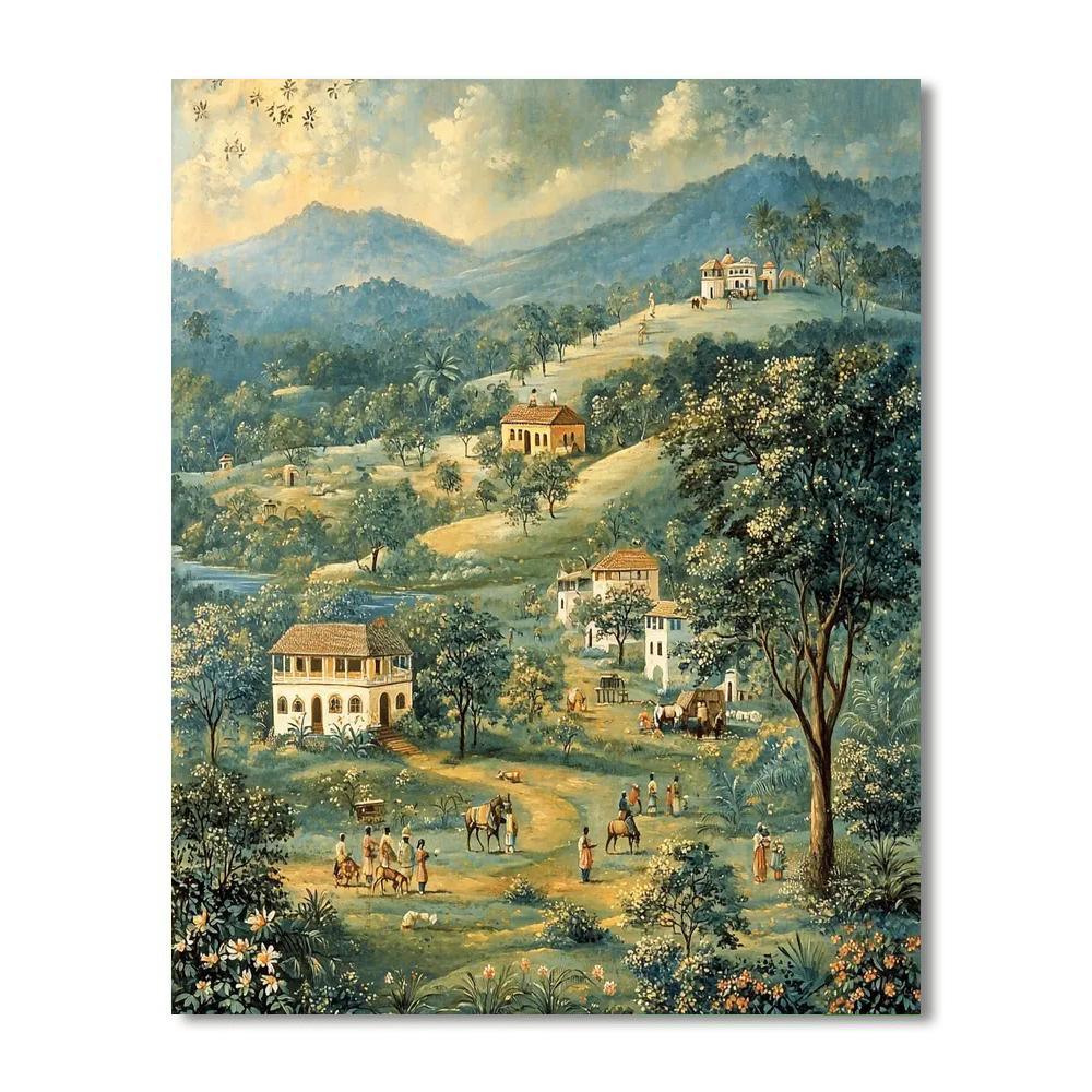 Nandalal Bose Inspired Rural Symphony  Number Painting