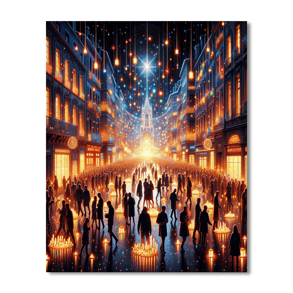 Festival Of Lights - Lyon, France Numbered Painting Kits