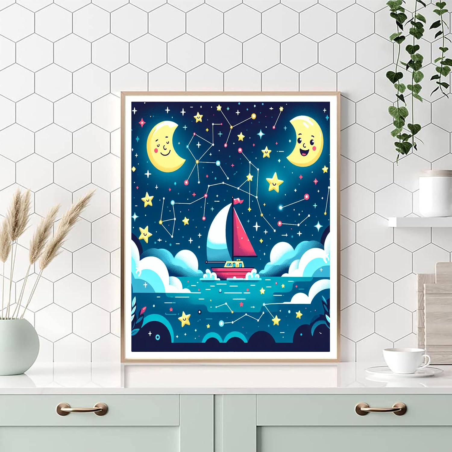 Sailing The Sea Of Stars Painting By Numbers Kit