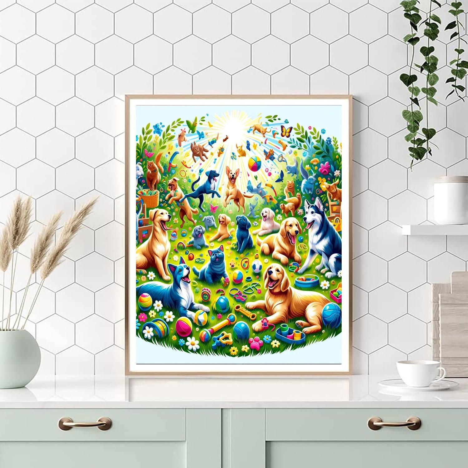 Joyful Pet Playground Numbered Painting Kits