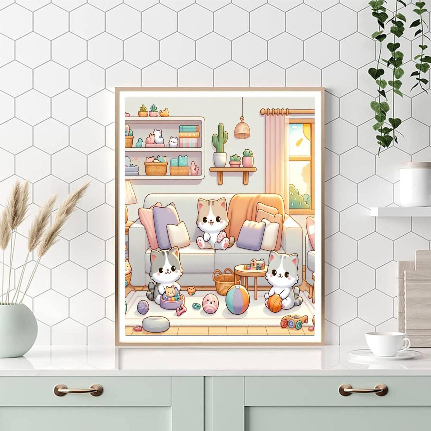Clever Kittens Painting Number Kit