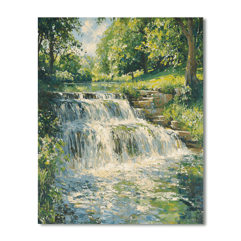 Constable Inspired Cascading Waters  Paint By Number