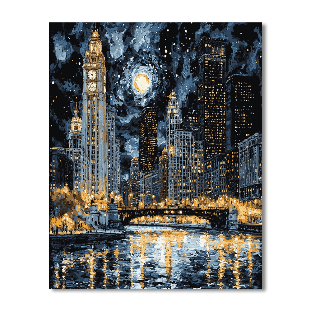 James McNeill Whistler Inspired Monochrome City Pulse  Paint By Number