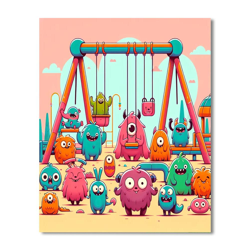 Cuddly Monsters DIY Paint By Numbers