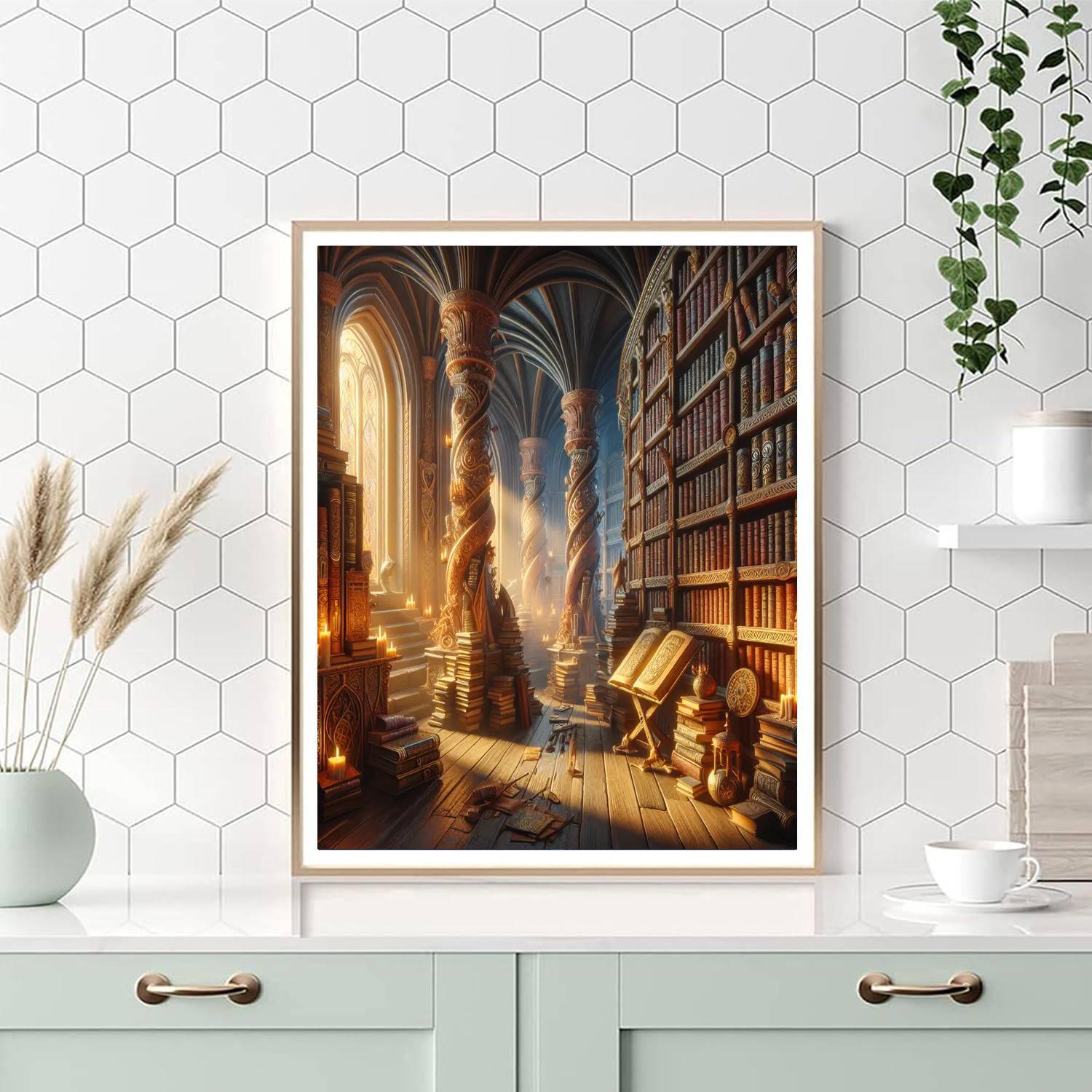 Enchanting Wizard's Library Paint By Color