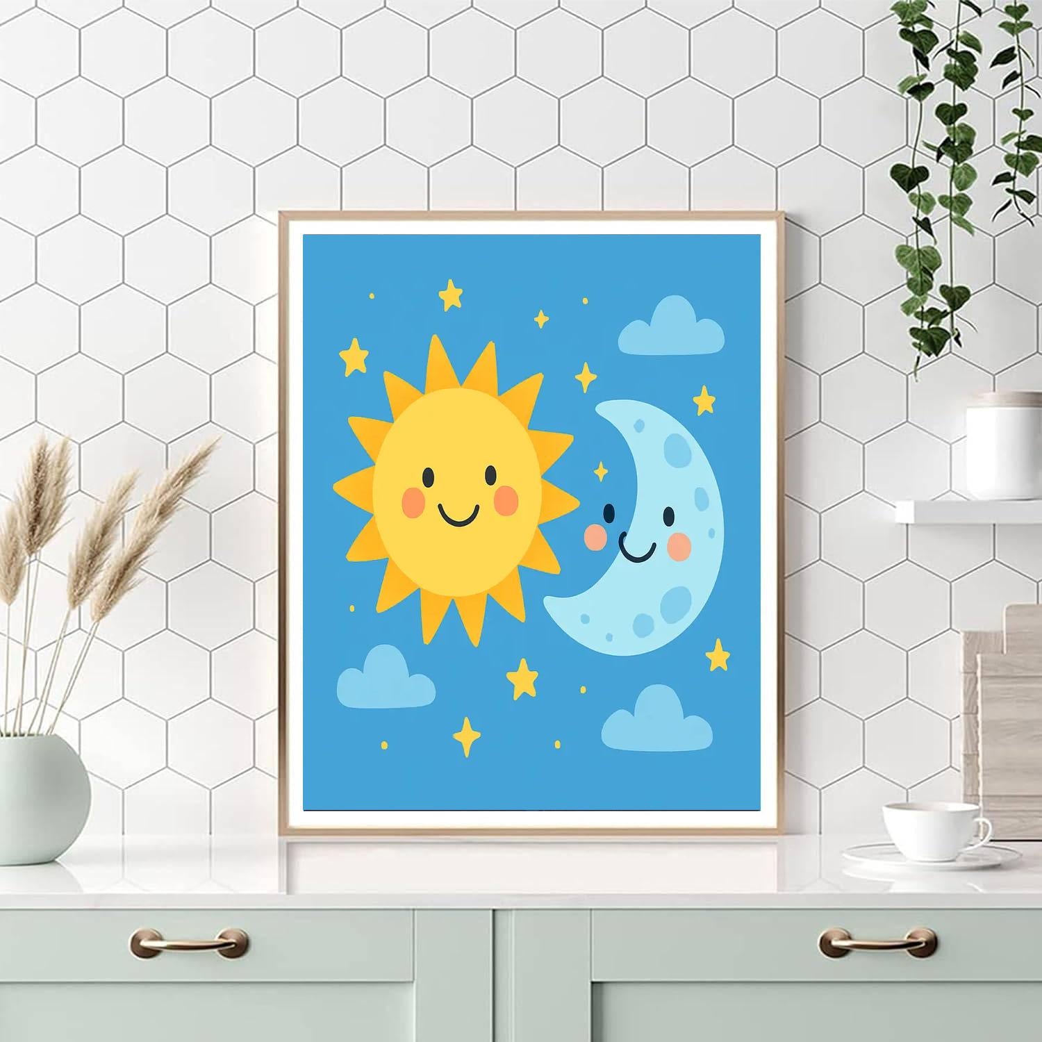 Charming Sun And Moon Numbered Painting Kits