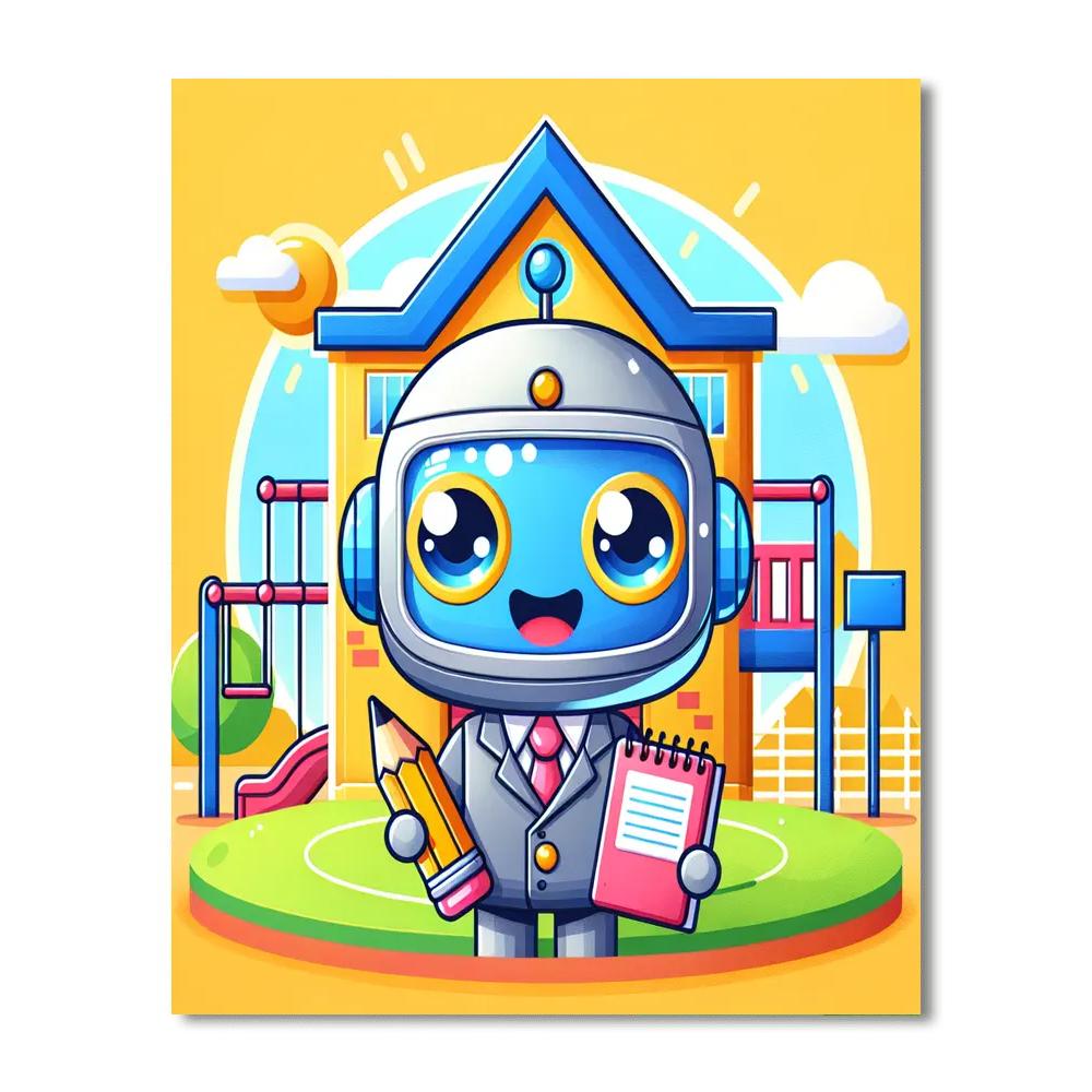 Robot's First Day At School Paint By Numbers Kits