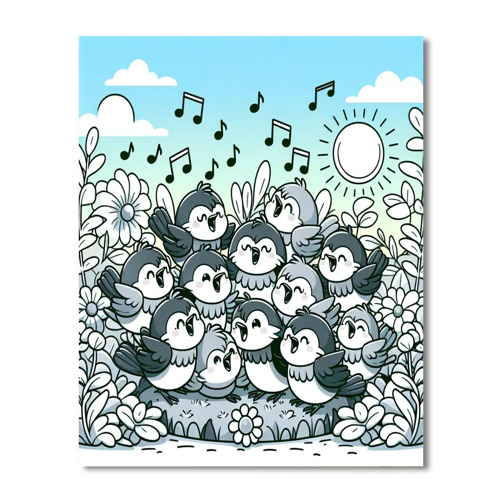 Chipper Chickadees Paint By Numbers Art