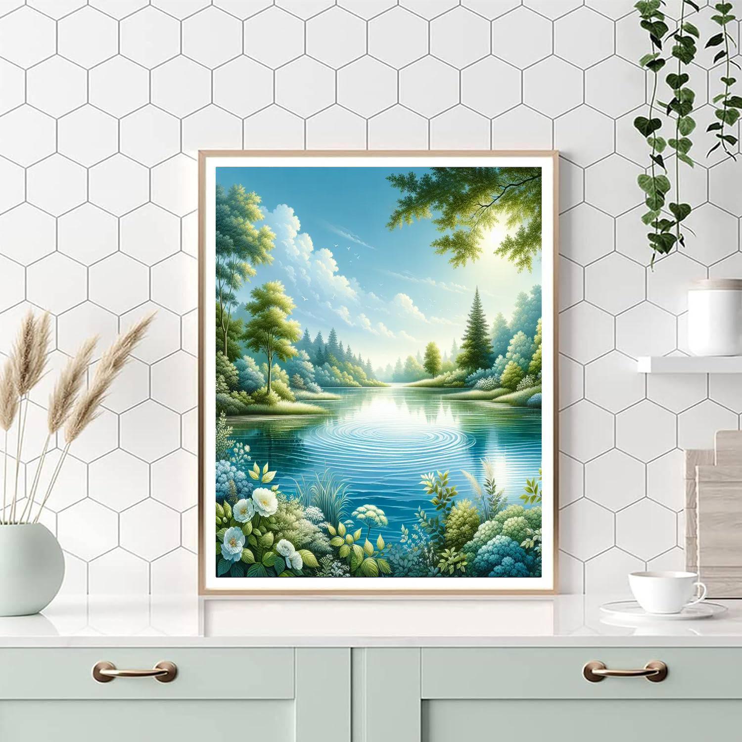 Quiet Lakeside Reflections Paint By Numbers Art