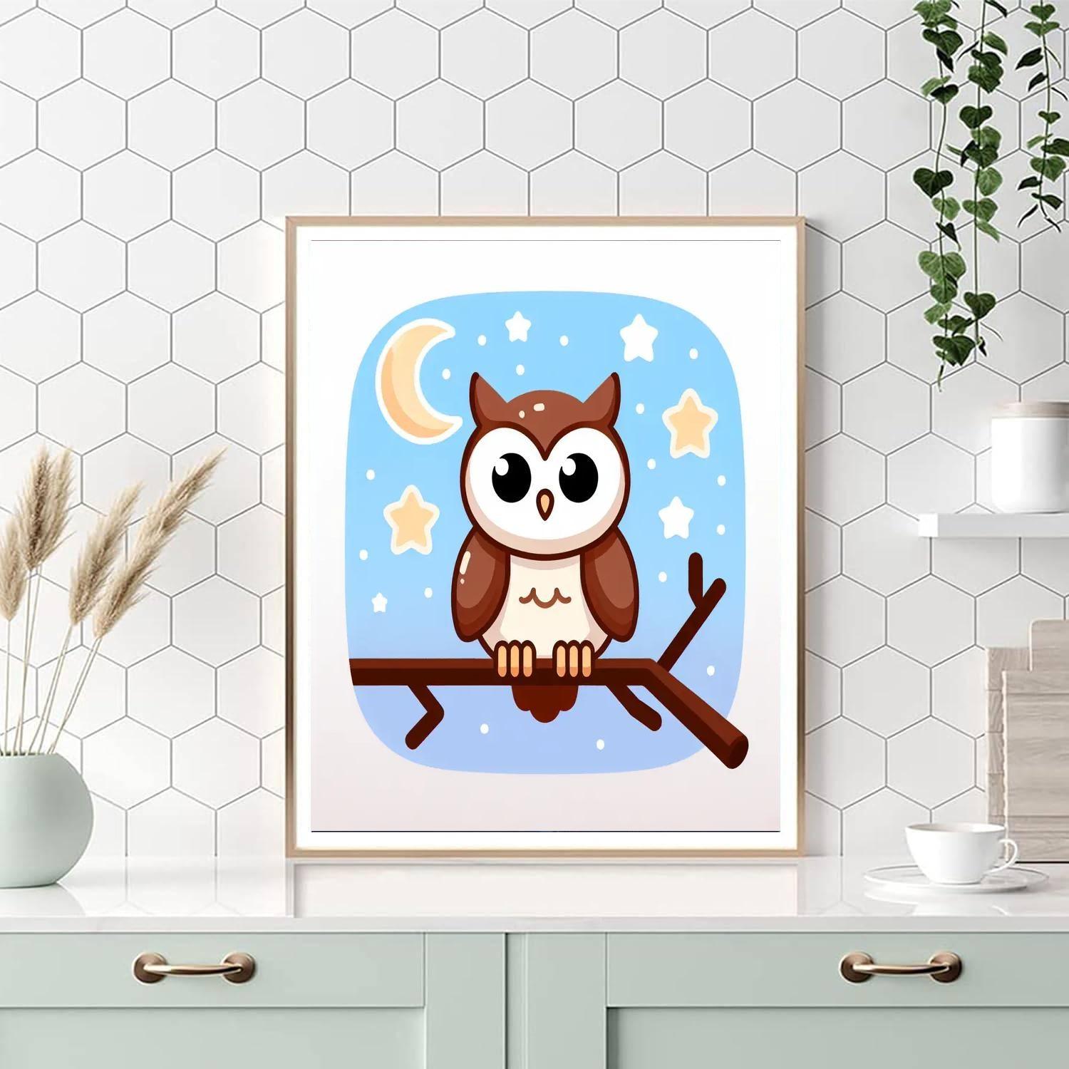 Curious Owl's Night Out Paint By Number