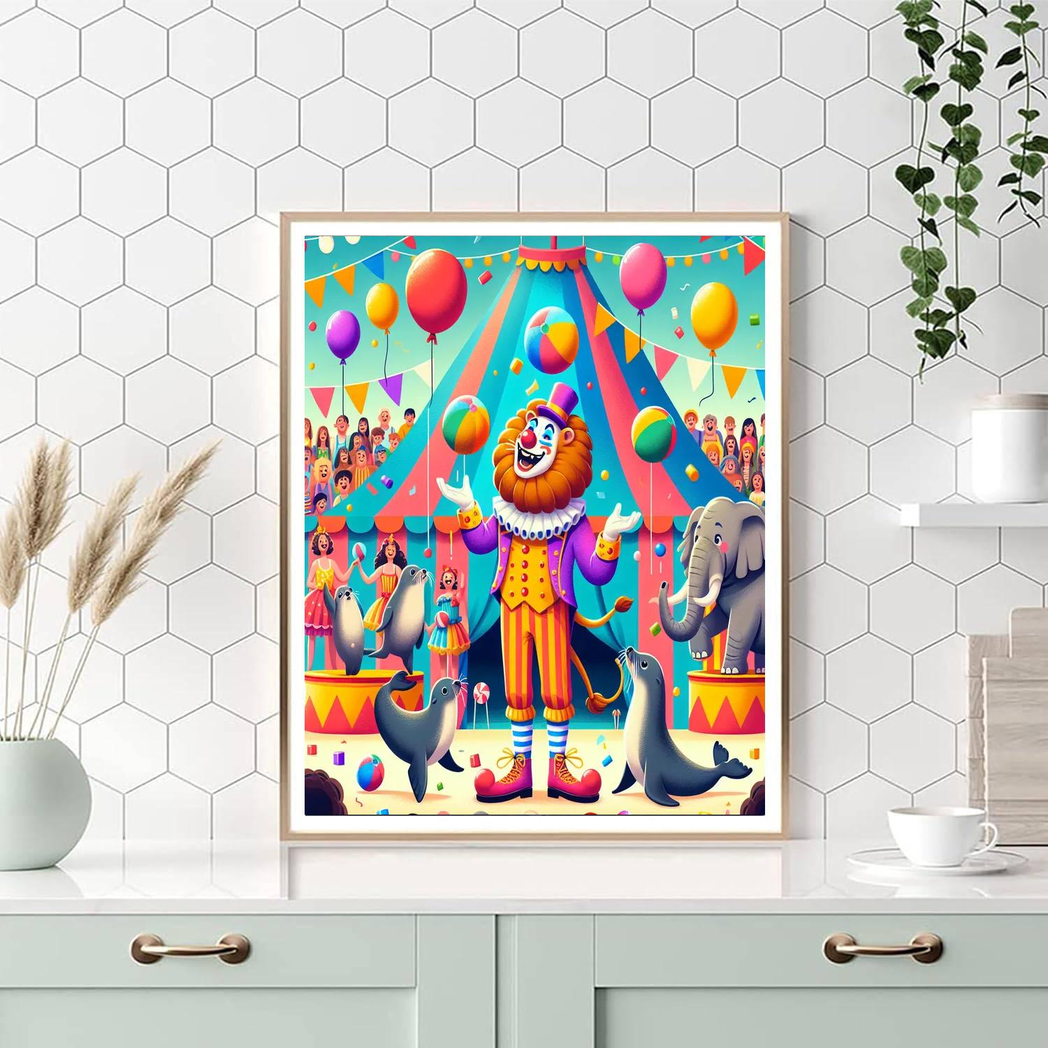 Funny Animal Circus Paint By Numbers