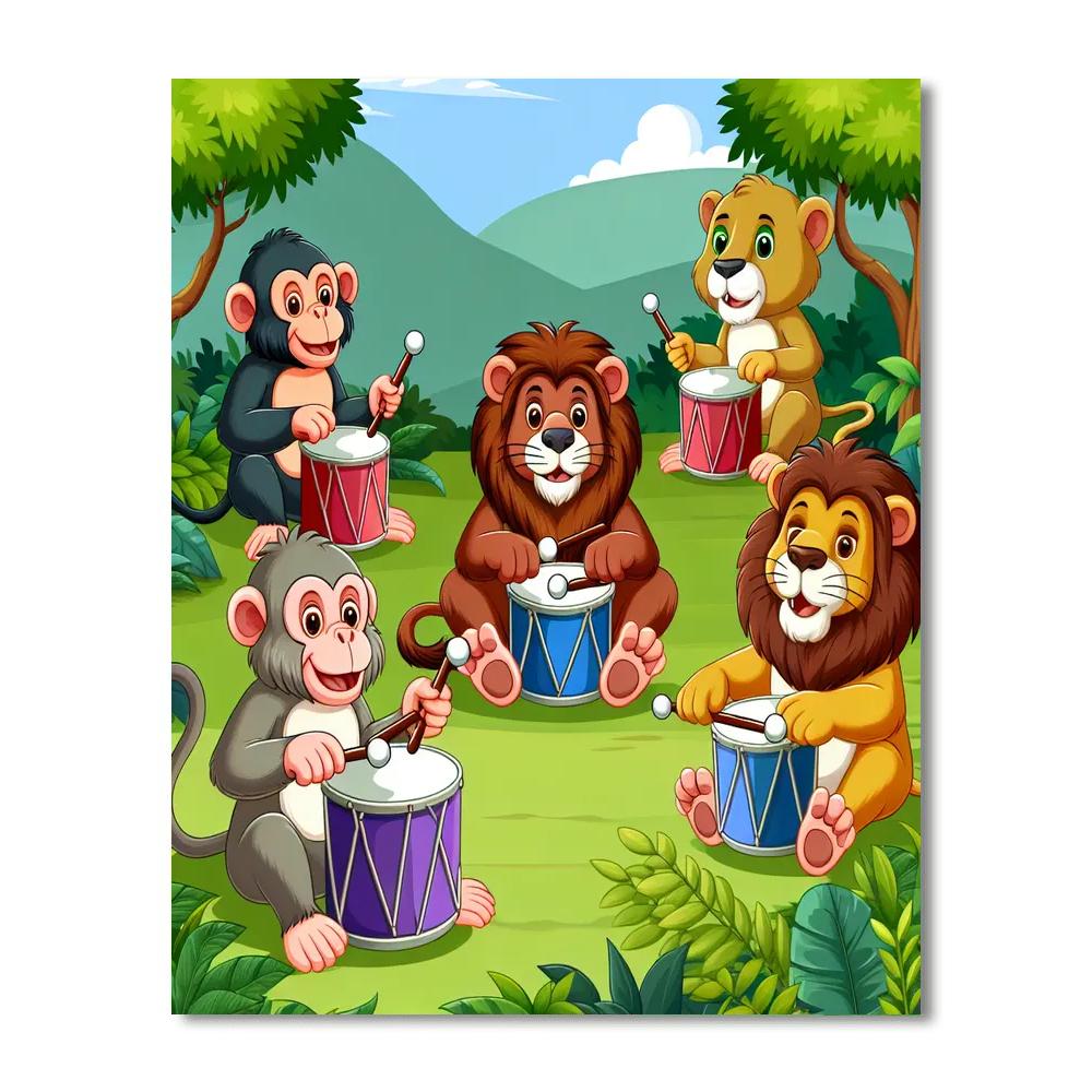 Jungle Drums Paint By Numbers Art