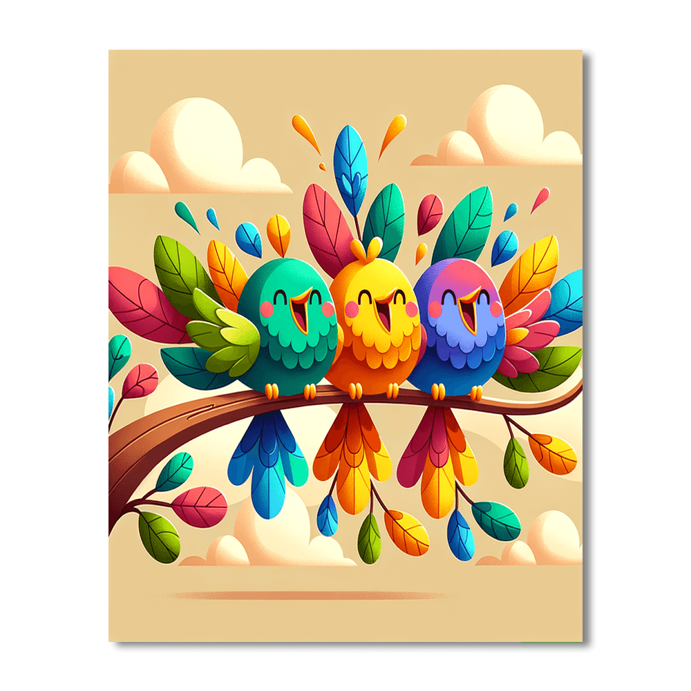 Chirpy Springtime Birds Paint By Numbers Kits