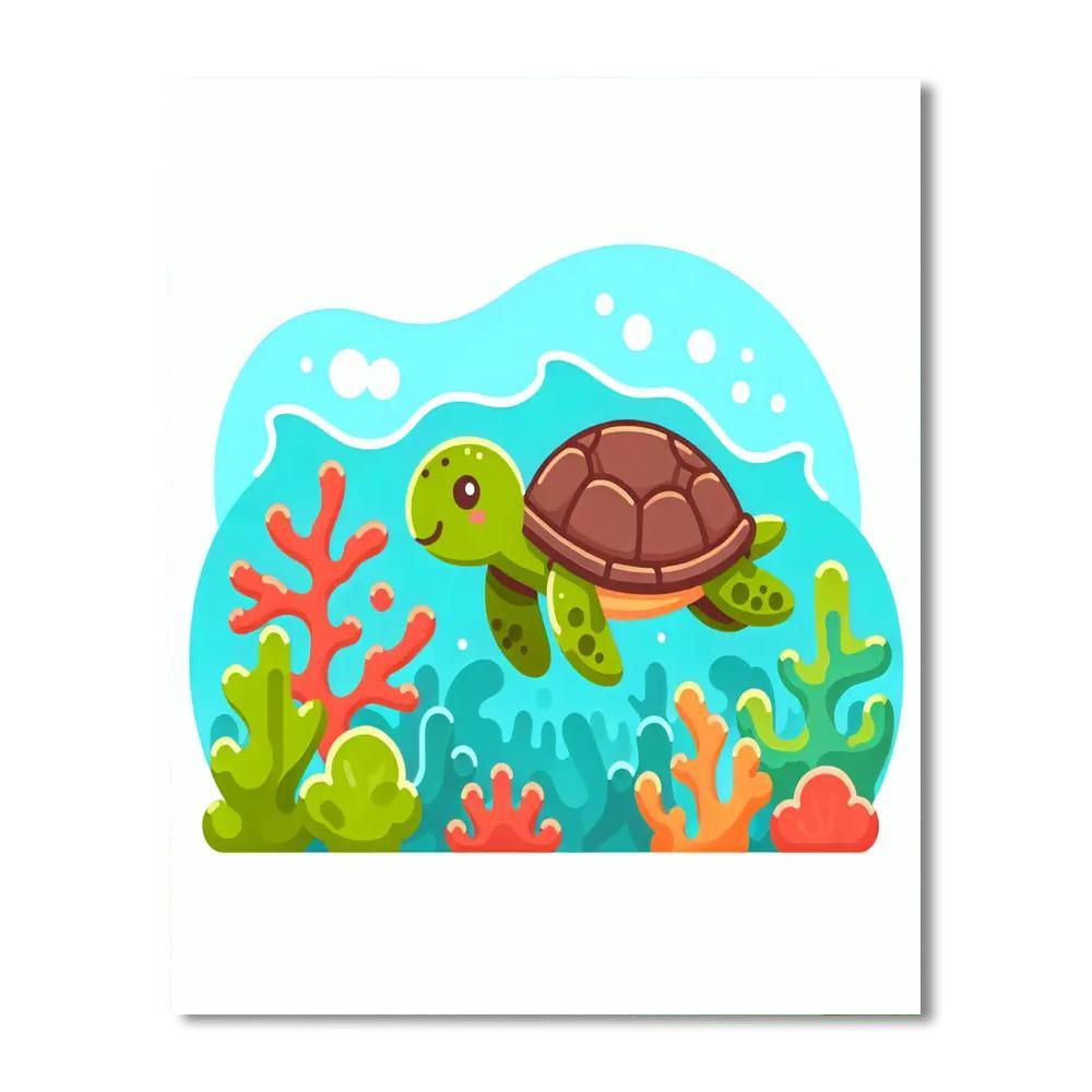 Underwater Sea Turtle Trek Paint By Number