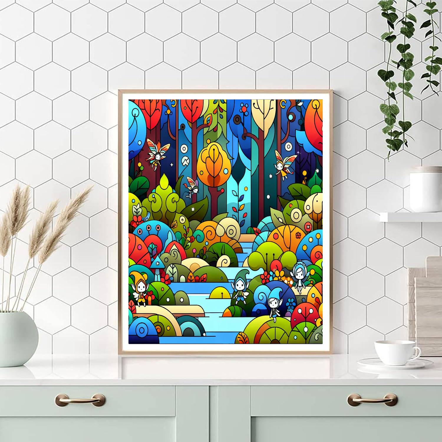 Enchanting Elven Forest Painting Number Kit