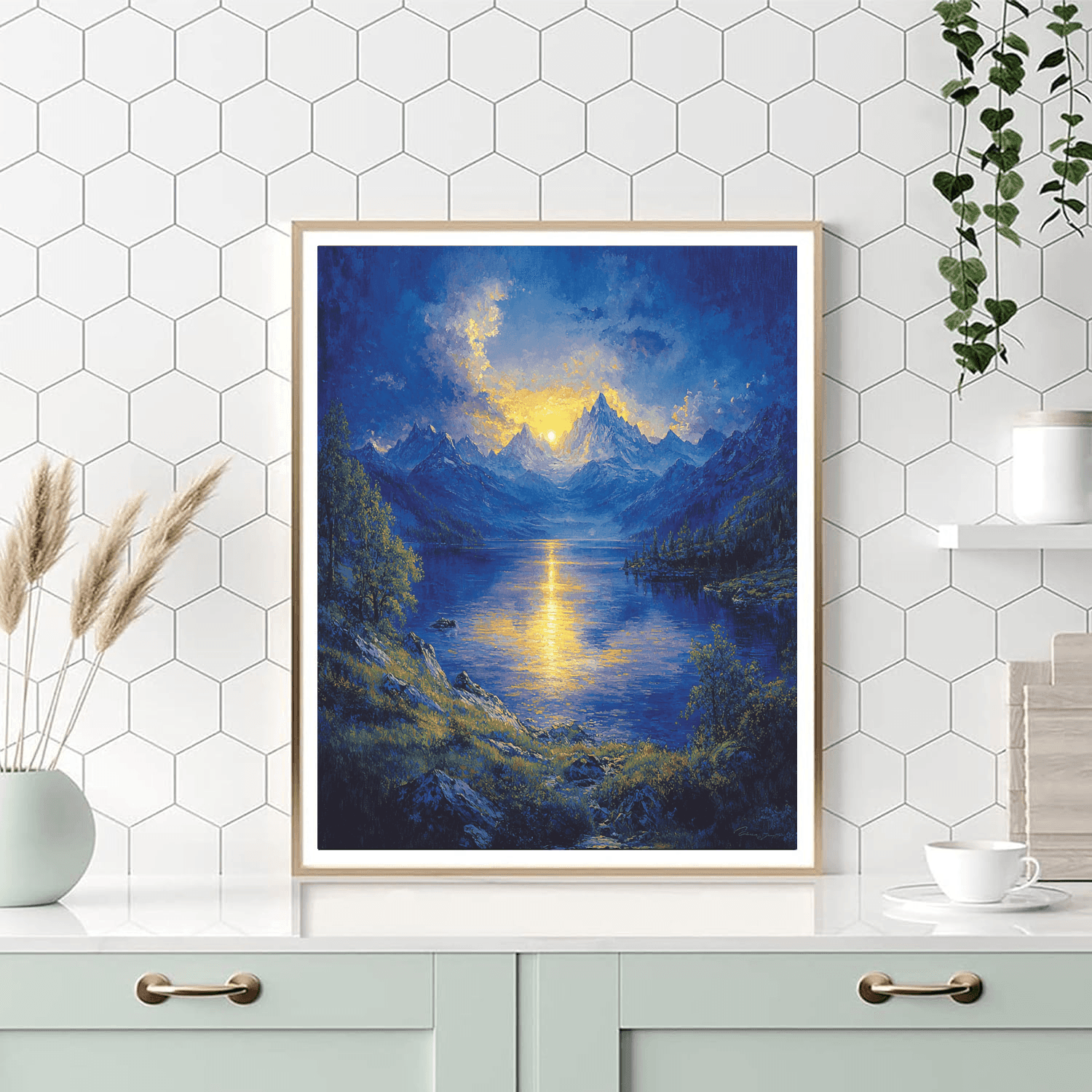 Albert Bierstadt Inspired Twilight Reflections  Painting By Numbers Kit