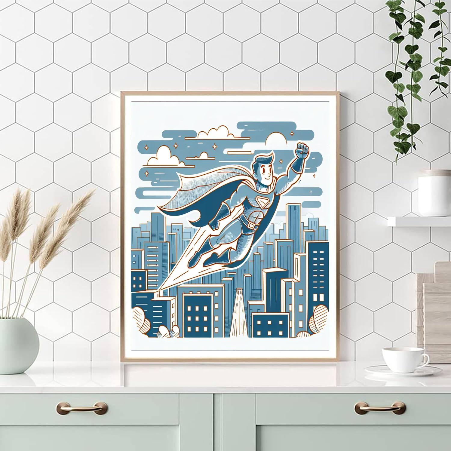 Superhero Adventure World Painting Number Kit