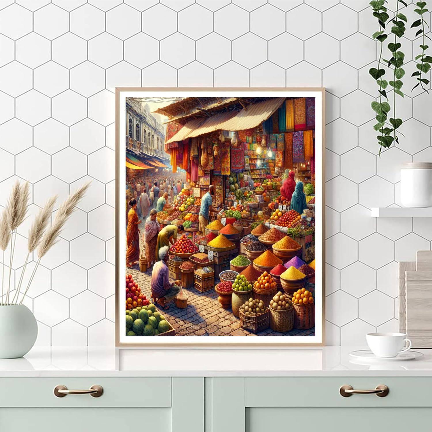 Colorful Market Street Paint By Number