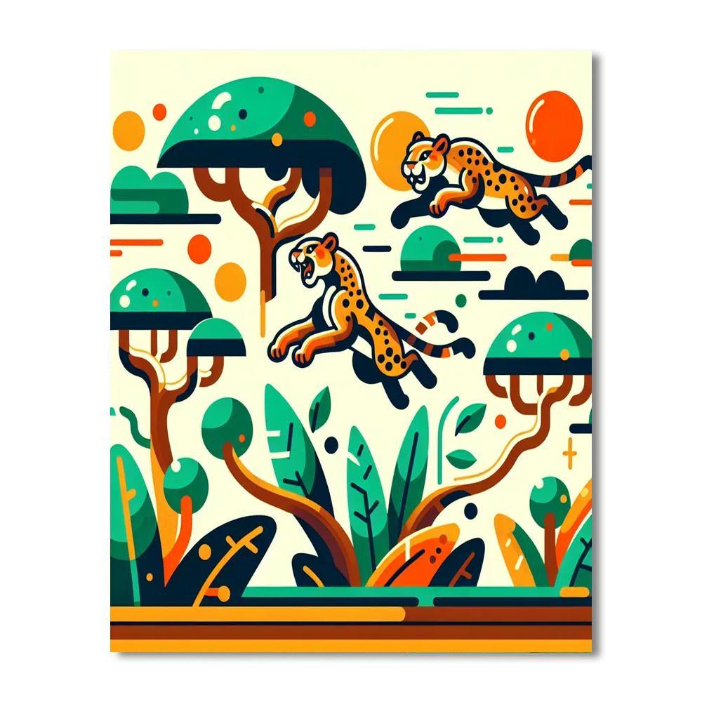 Joyous Jaguars Paint By Numbers Art