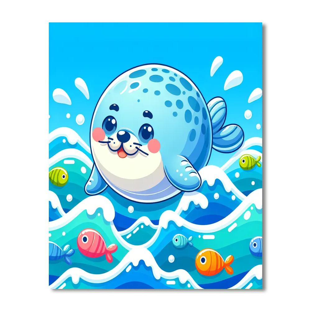 Silly Seal's Ocean Frolic Painting Number Kit