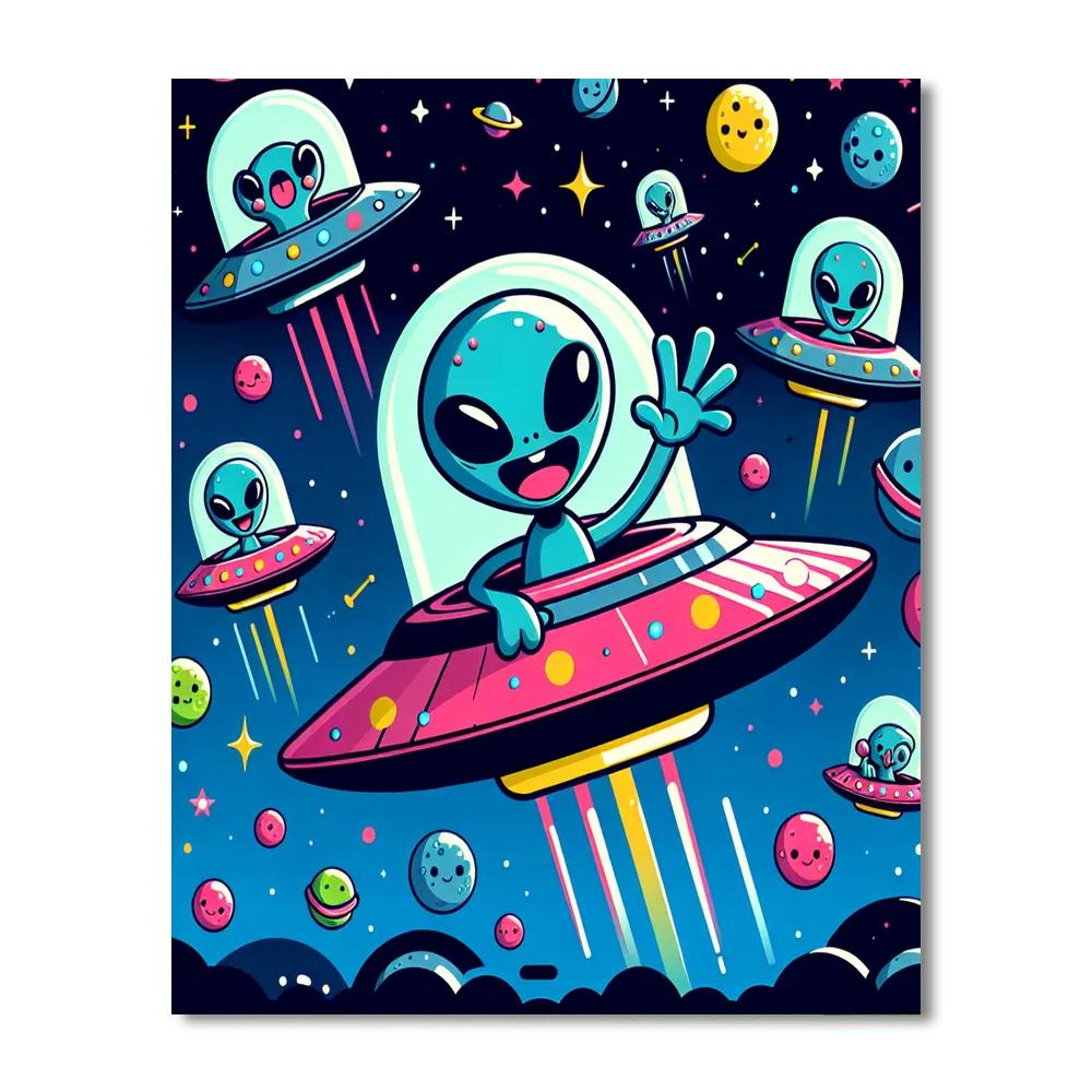 Space Adventure: Galactic Pals Paint By Number