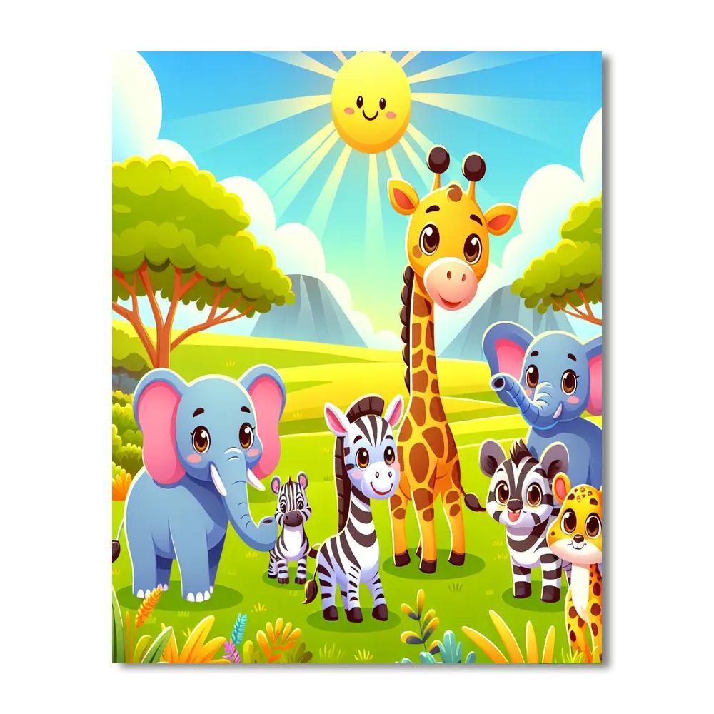 Safari Adventure With Friends DIY Paint By Numbers