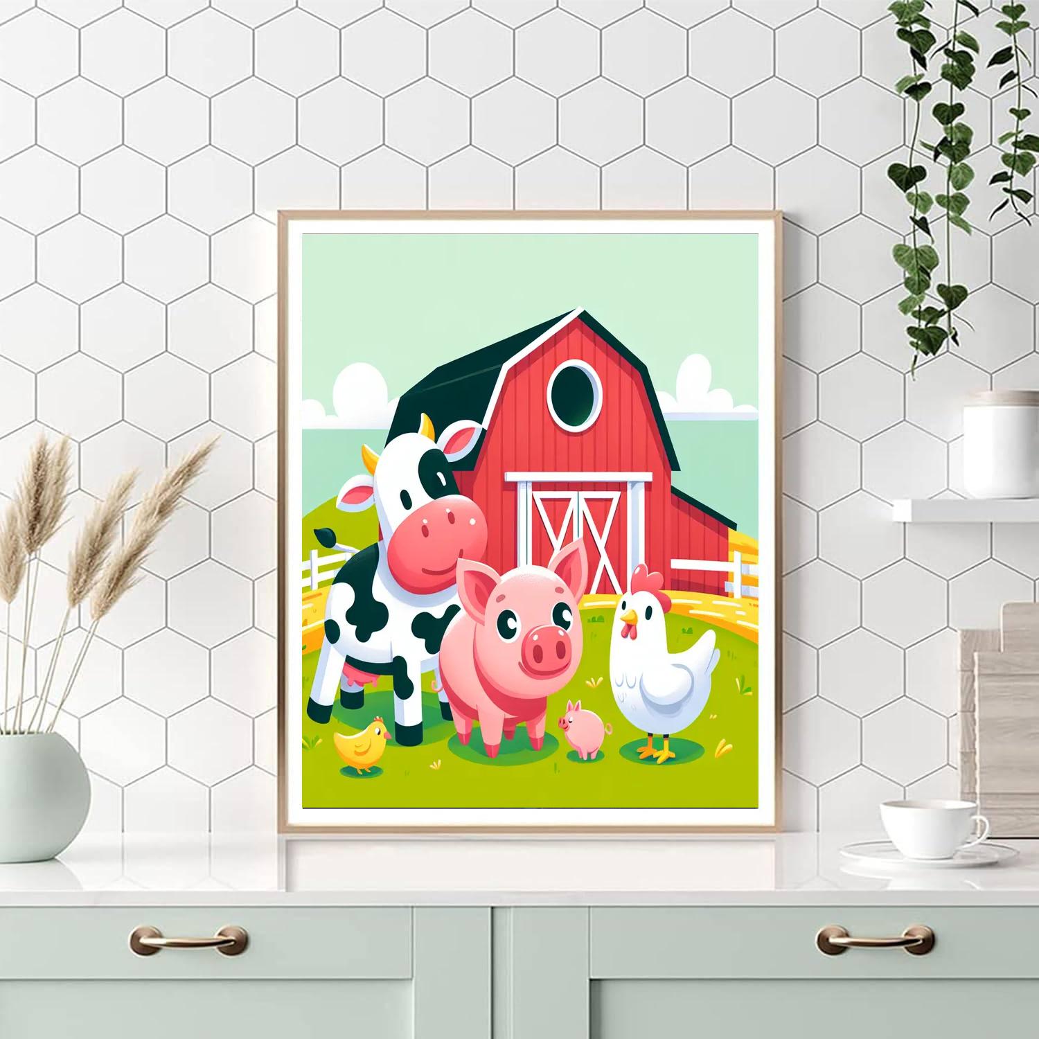 Funky Farmyard Frolic DIY Paint By Numbers