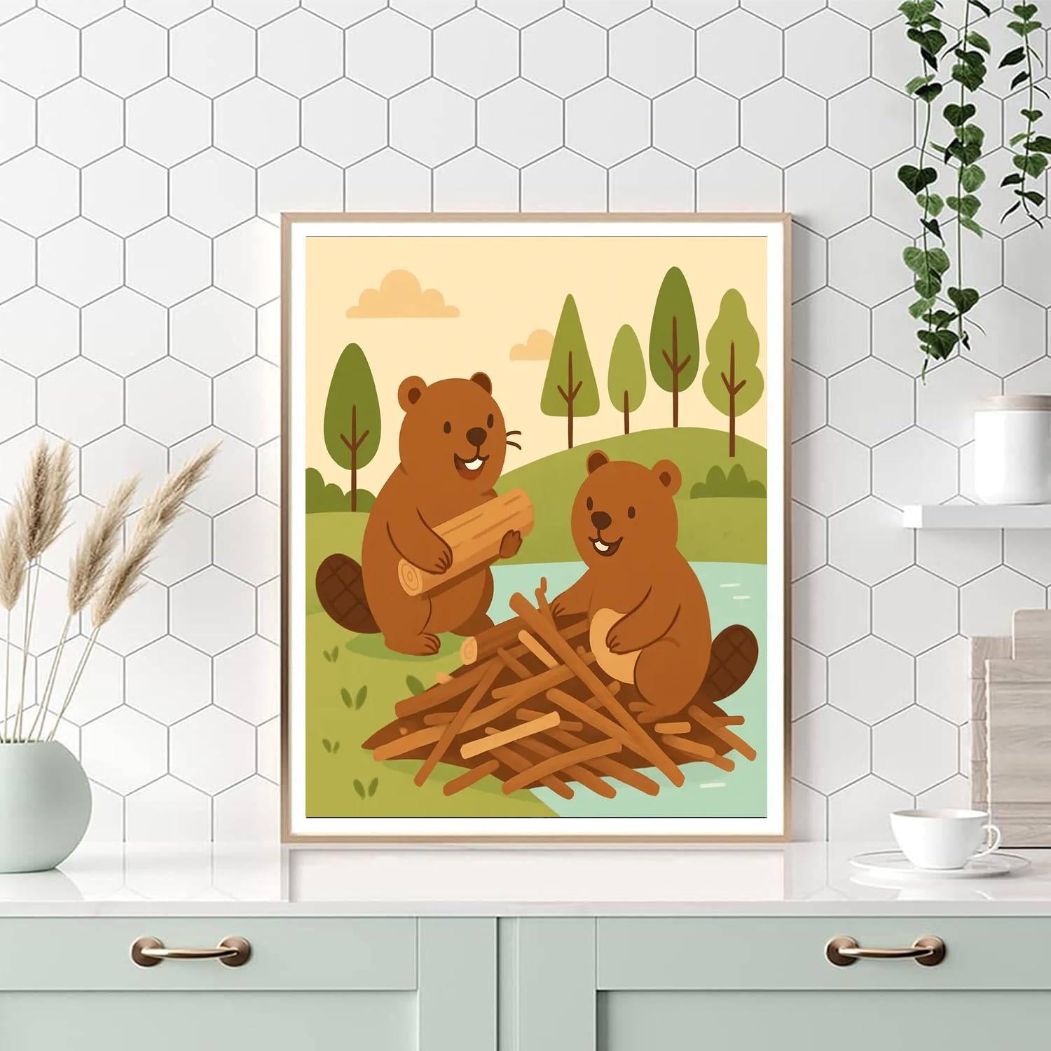 Brilliant Beavers Painting By Numbers Kit