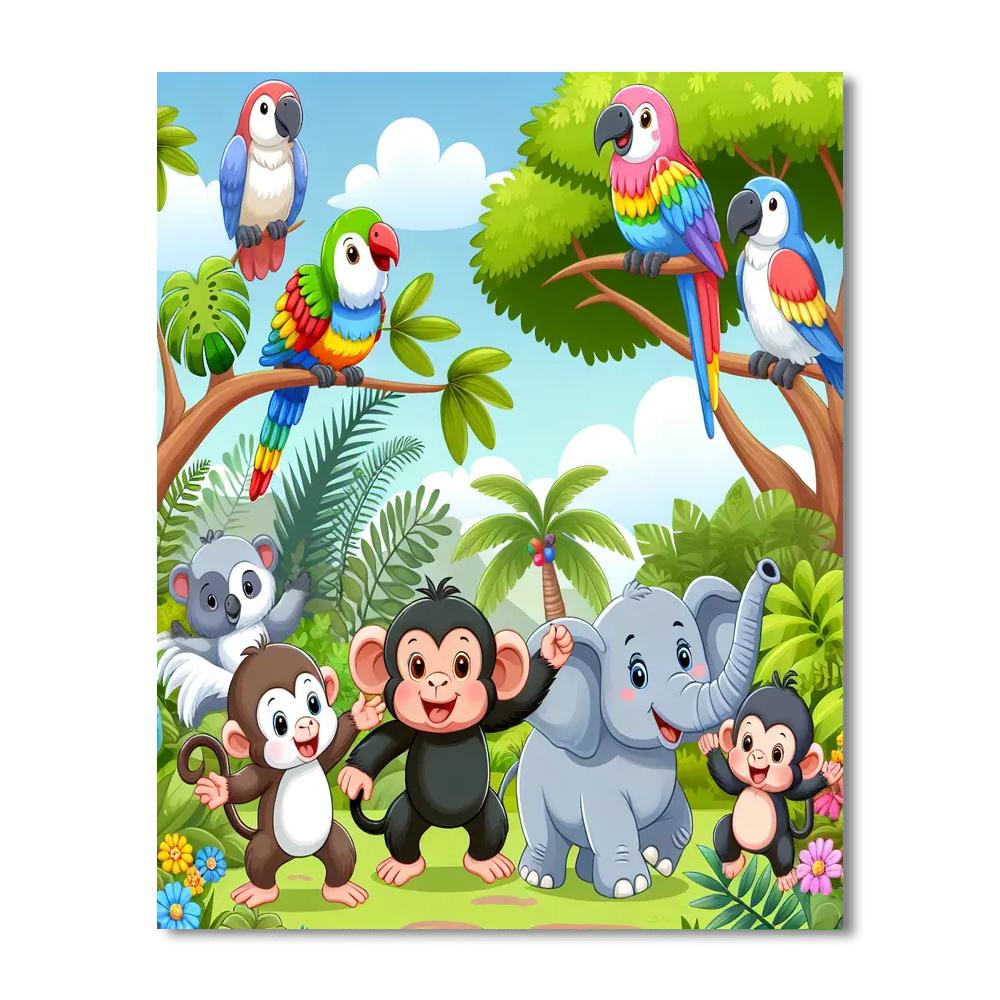 Delightful Jungle Journey Paint By Numbers Art