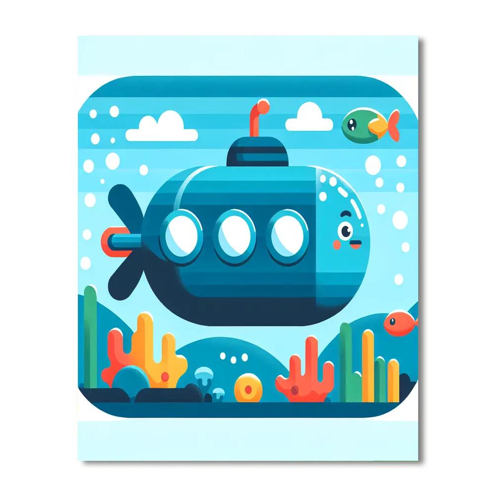 Daring Submarine Mission Number Painting