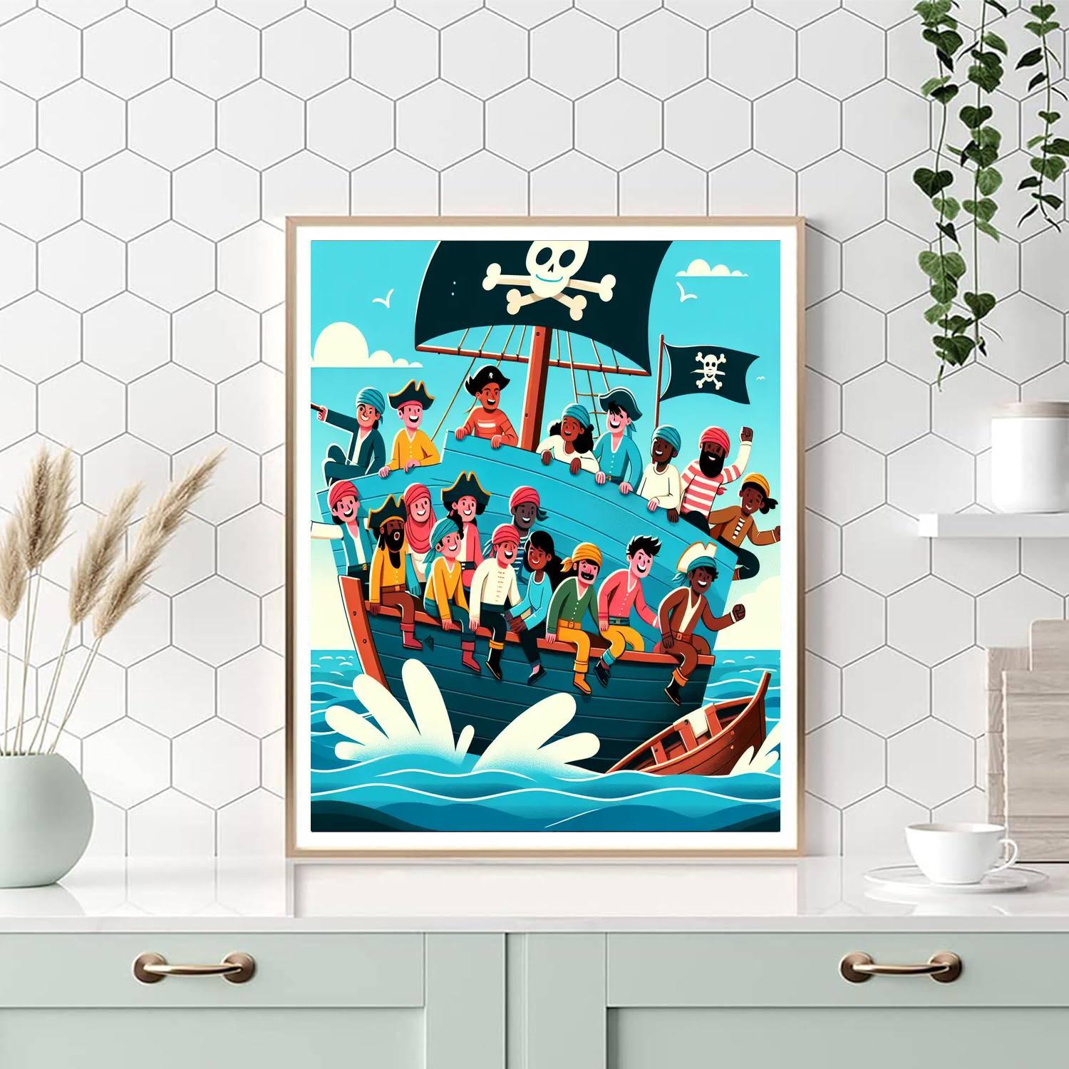 Pirate Ship Encounter Numbered Painting Kits