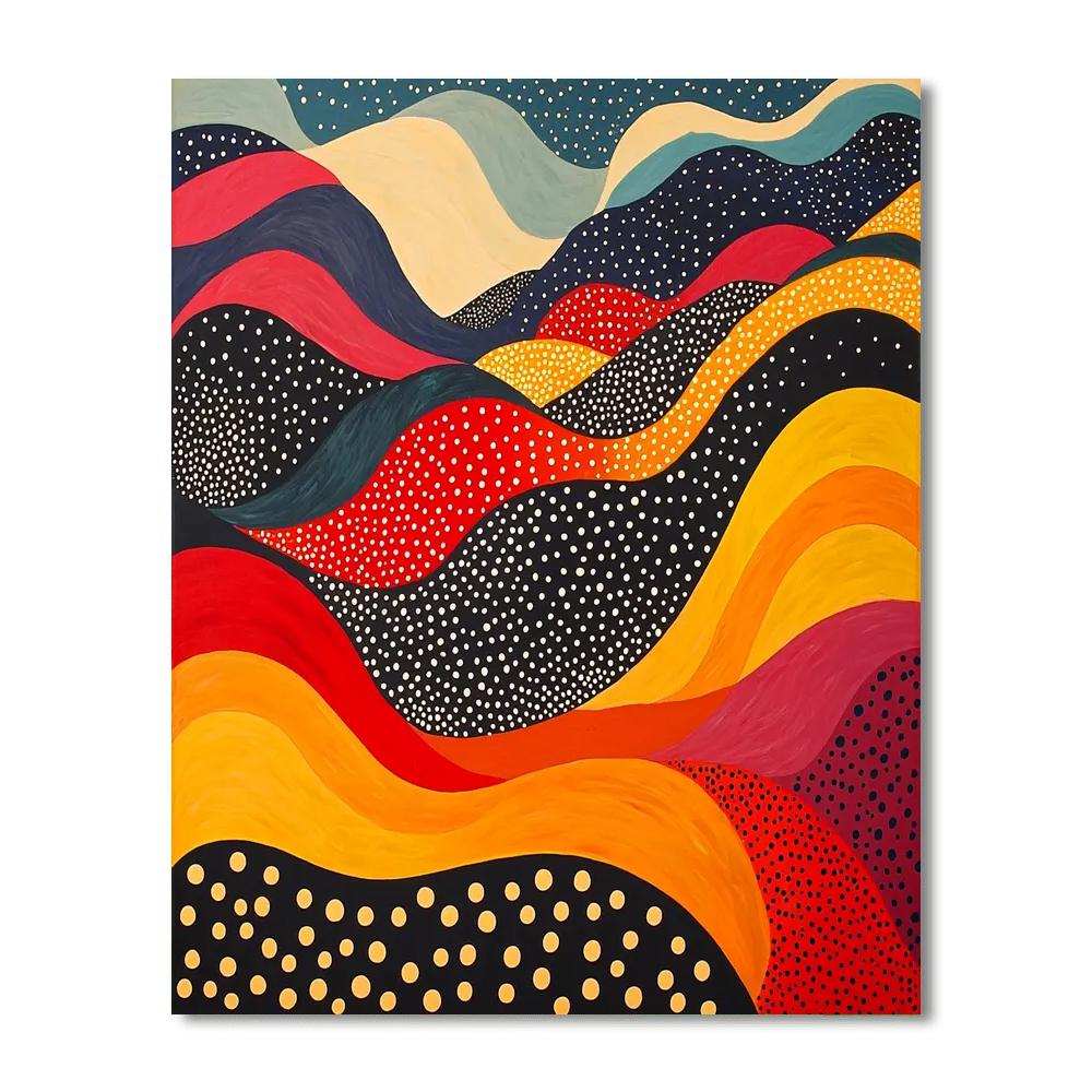 Yayoi Kusama Inspired Dancing Waves Of Color  DIY Paint By Numbers